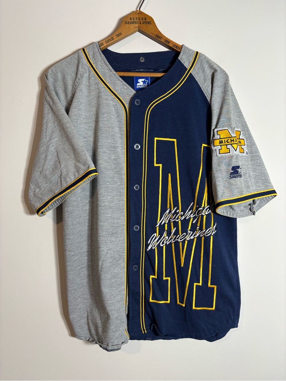 Vtg Michigan Wolverines Starter Jersey Baseball NCAA University